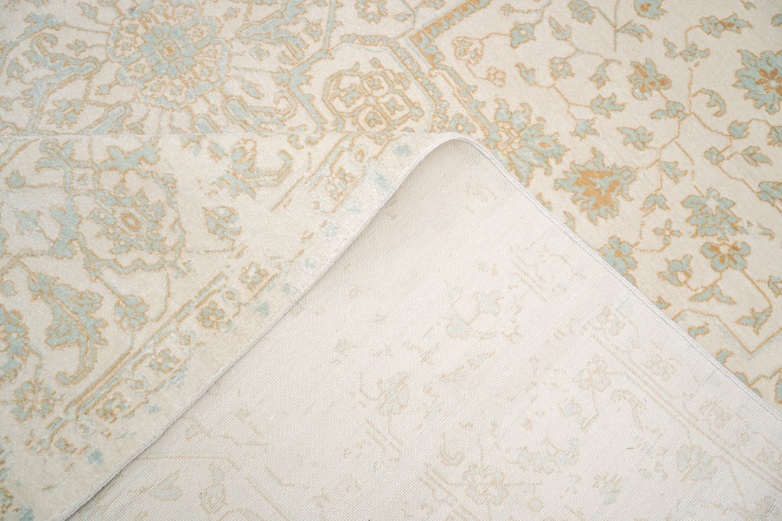 HandKnotted Rug DIA- 1075 SERAPI Pearl, French Beige & Ash Gray