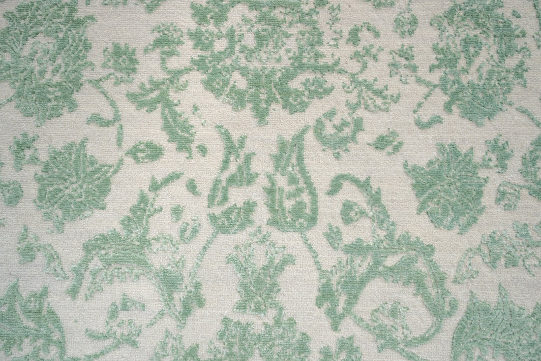 Handknotted Rug  DIA- 1076 JKA White Coffee & Morning Blue