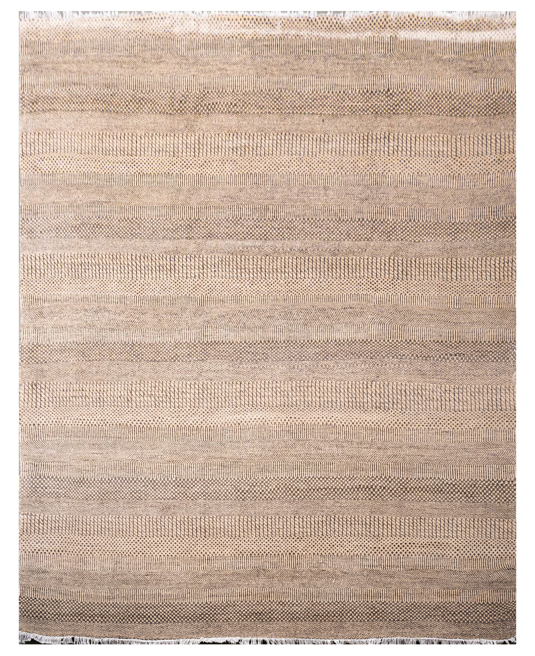 Handknotted Carpet, DIA - 111 MCN, Natural & Black