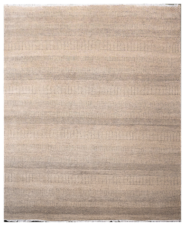 Handknotted Carpet, DIA - 112 MCN, Natural & Black