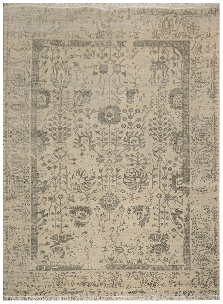 Handknotted Carpet, DIA - 113 VASE 3, Khaki & Gray