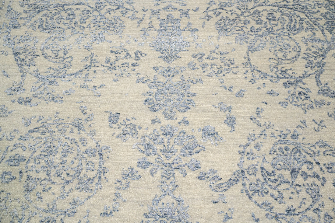 Handknotted Carpet, DIA - 114 JK ROUND Pastel Gray & Manatee