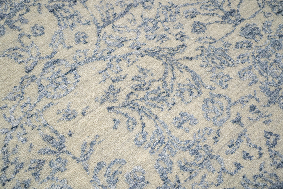 Handknotted Carpet, DIA - 114 JK ROUND Pastel Gray & Manatee