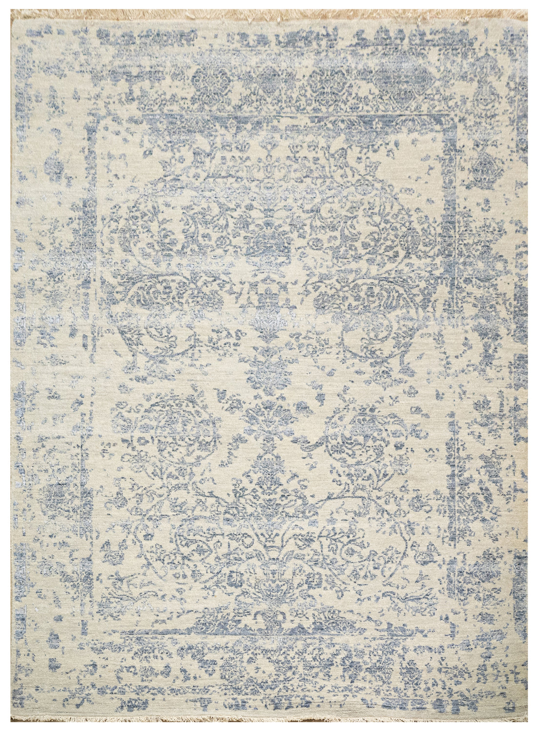 Handknotted Carpet, DIA - 114 JK ROUND Pastel Gray & Manatee