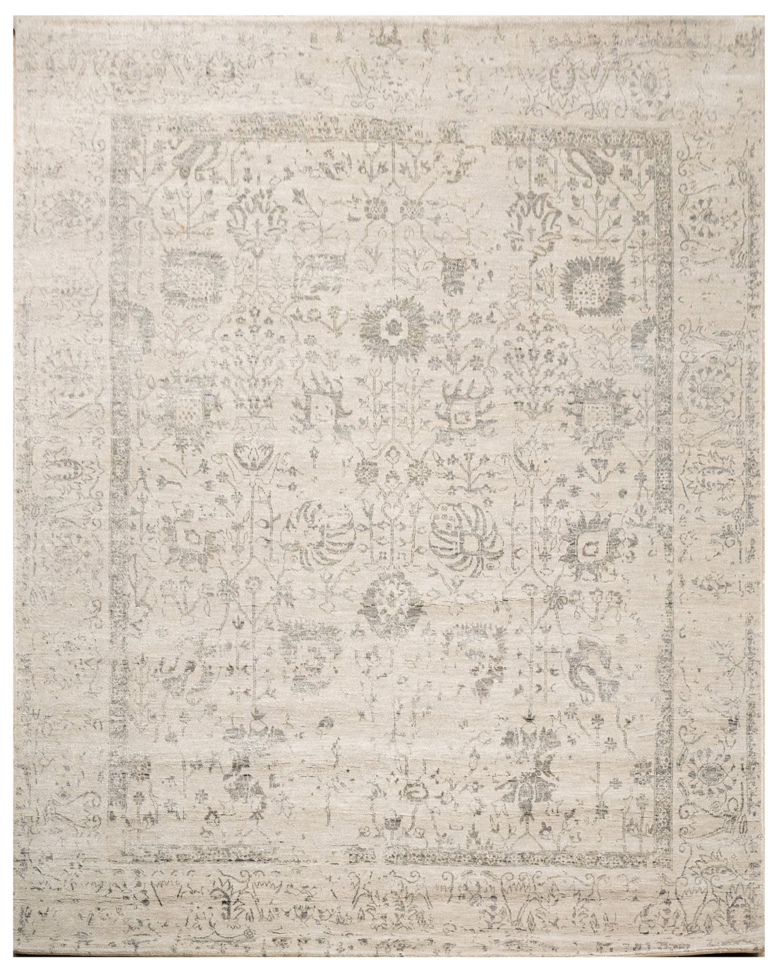 Handknotted Carpet, DIA - 1145 Vase 3 Dark Vanilla & Grey