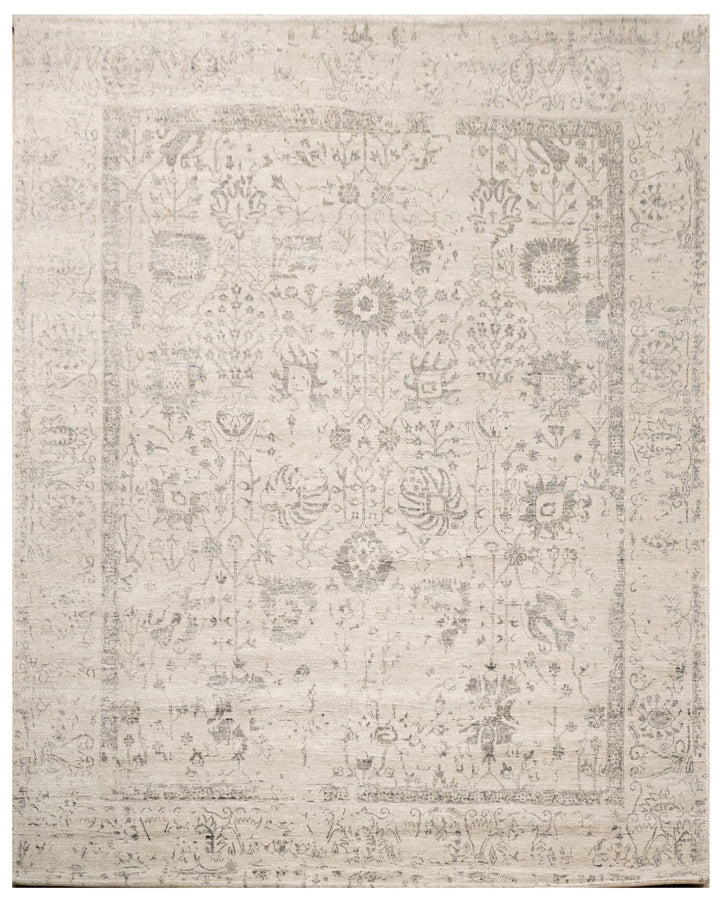 Handknotted Carpet, DIA - 1145 Vase 3 Dark Vanilla & Grey