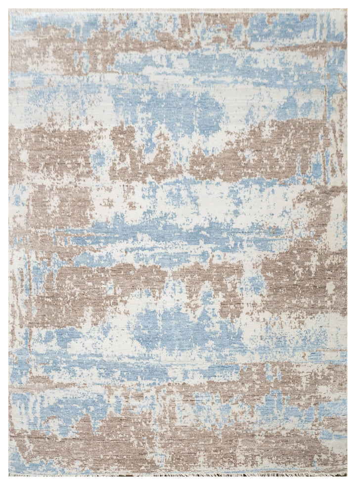 Abstract Design Handknotted Carpet DIA- 117 GALAXY 23, Chinese Silver, Cinereous & Cadet Grey
