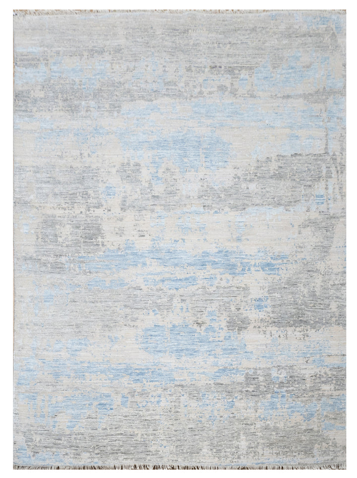 Abstract Design Handknotted Carpet DIA- 1136 GALAXY 23, Timberwolf, Weldon Blue & Philippine Gray