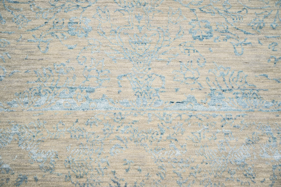 Handknotted Carpet, DIA - 1278 JK Round Silver & Silk 102