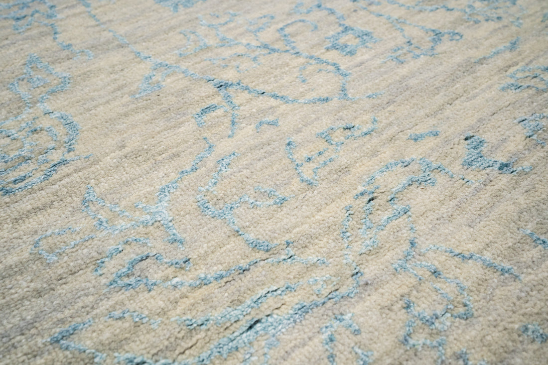 Handknotted Carpet, DIA - 1278 JK Round Silver & Silk 102