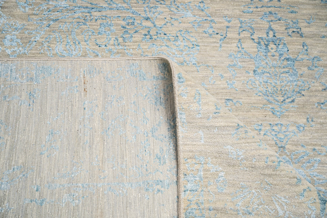 Handknotted Carpet, DIA - 1278 JK Round Silver & Silk 102