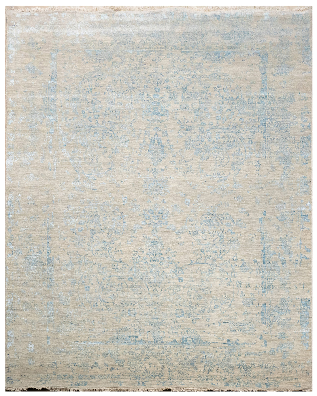 Handknotted Carpet, DIA - 1278 JK Round Silver & Silk 102