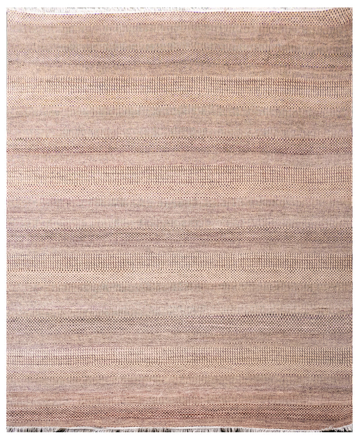 Handknotted Carpet, DIA - 128 MCN, Natural & Black