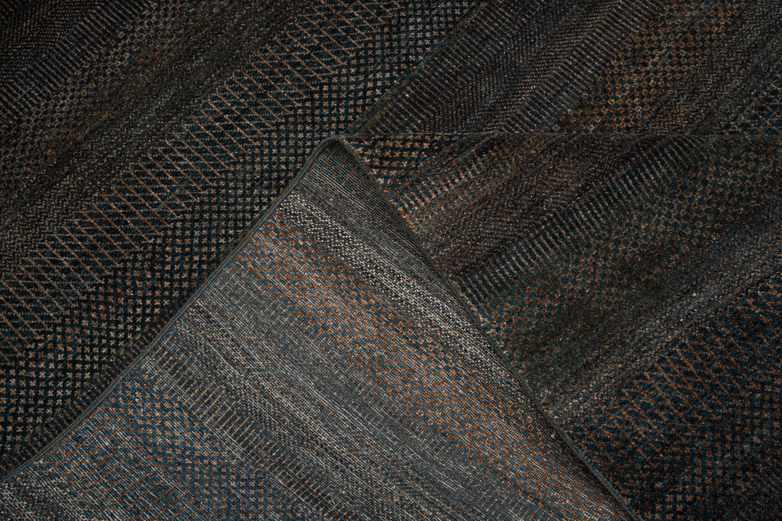 Handknotted Carpet, DIA - 1344 MCN, Black Olive & Umber