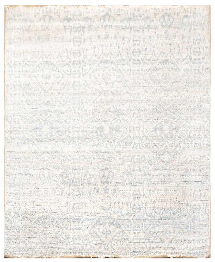 Handknotted Carpet, DIA - 1581 EKT-L, Floral White & Light Silver