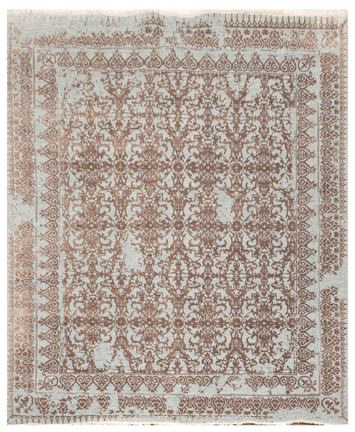 Handknotted Carpet, DIA - 1656 JK7, Pale Silver & Pastel Brown