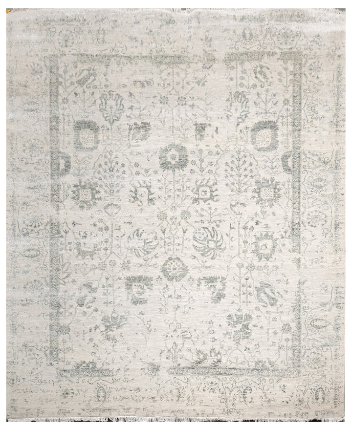Handknotted Carpet, DIA - 1679 VASE 3 Silver Black