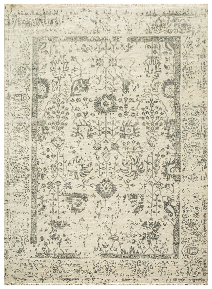 Handknotted Carpet, DIA - 1721` VASE 3, Bone & Wenge