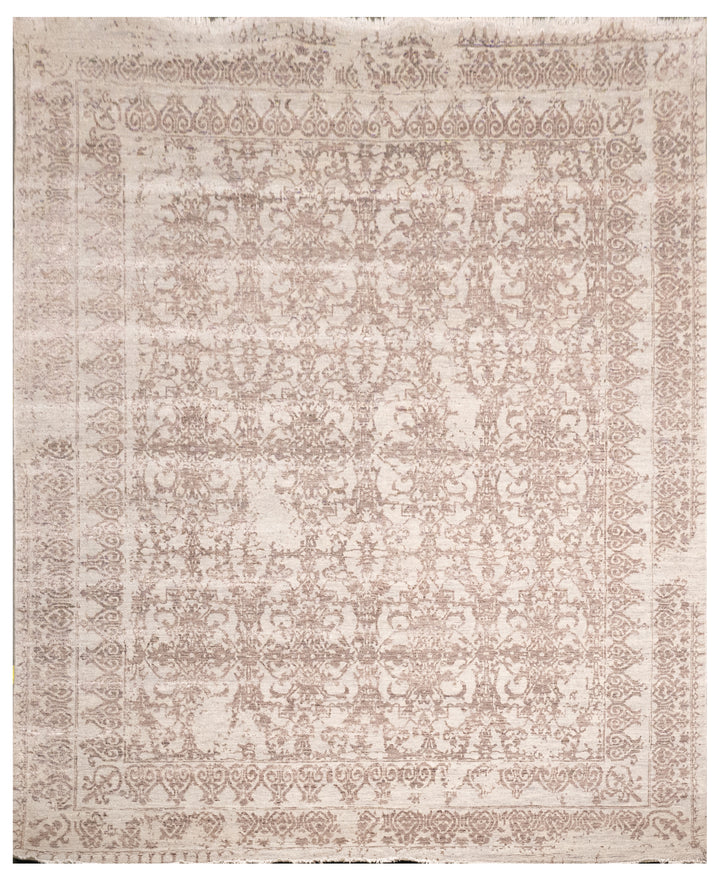 Handknotted Carpet, DIA - 1915 EKT- JK-7, Pale Silver &  Cinereous