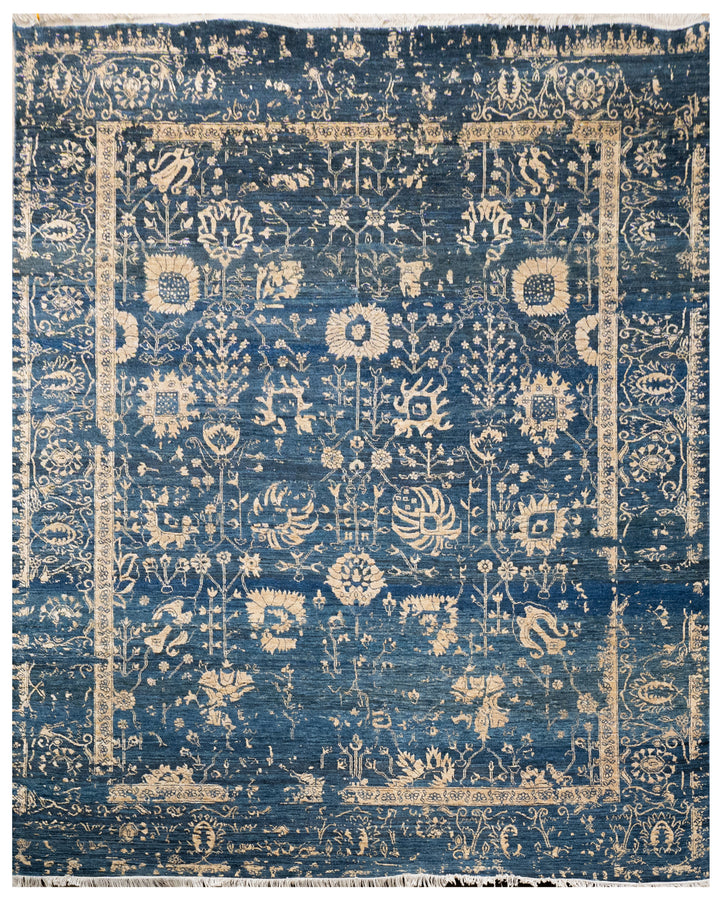 Handknotted Carpet, DIA - 1978 Vase 3, D. Blue & Gold