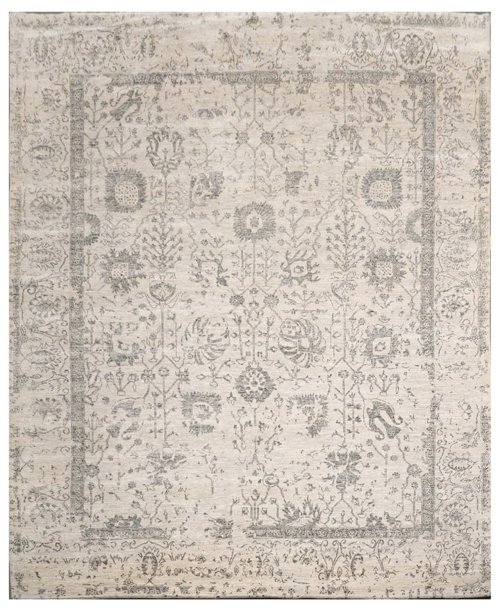 Handknotted Carpet, DIA - 2054 VASE 3, Silver & Black
