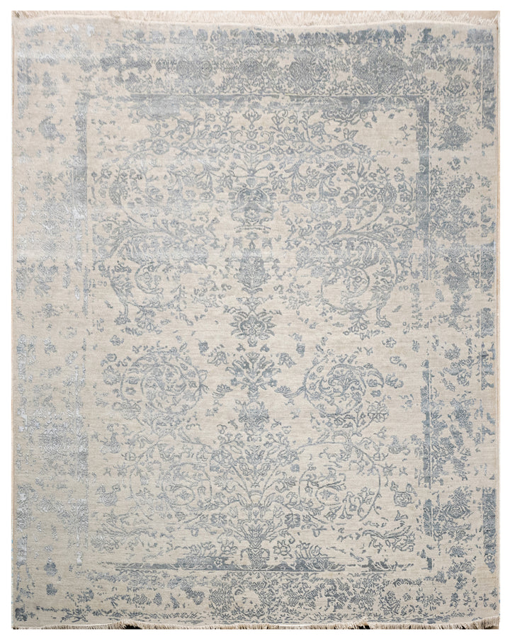 Handknotted Carpet, DIA - 206 JK Round, Silver Grey