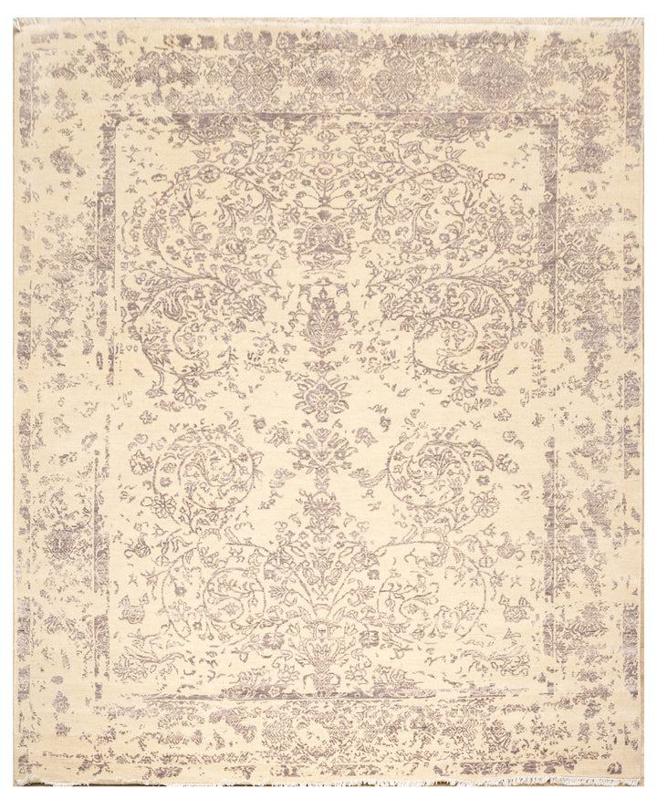 Handknotted Carpet, DIA - 2075 JK- ROUND, Ivory & Dark Vanilla