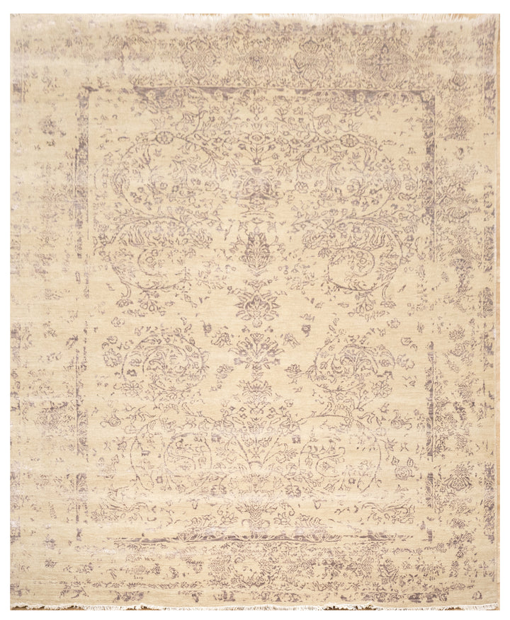 Handknotted Carpet, DIA - 2076 JK- ROUND, Ivory & Dark Vanilla