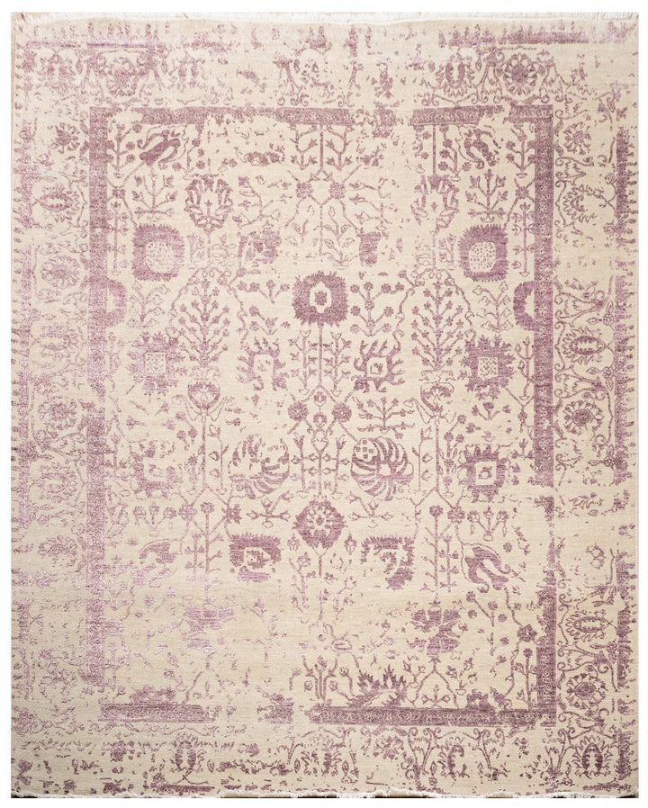 Handknotted Carpet, DIA - 2211 Vase 3, Ivory Wine
