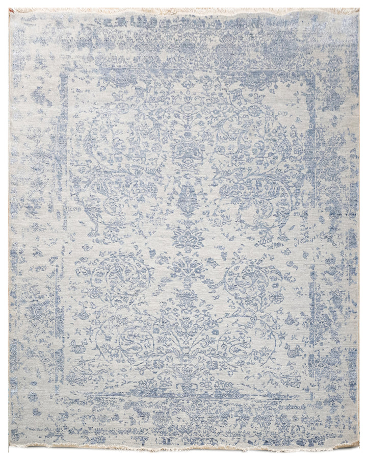 Handknotted Carpet, DIA - 24 JK Round, Silver & Grey