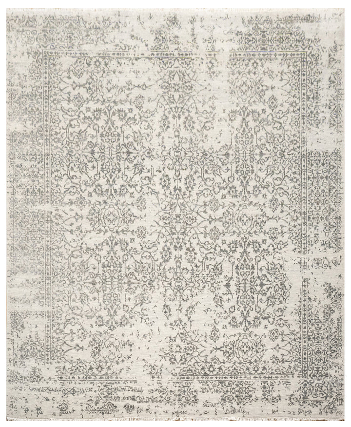 Handknotted Carpet, DIA - 2473 JK1, Silver & Black