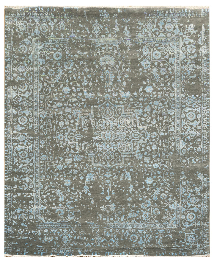 Handknotted Carpet, DIA - 2538 SERAPI, Granite Gray & Aqua