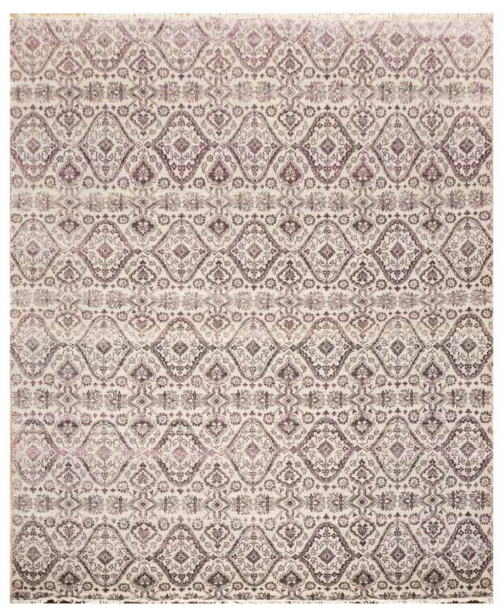 Handknotted Carpet, DIA - 2540 DC- Hali, Silver & Black