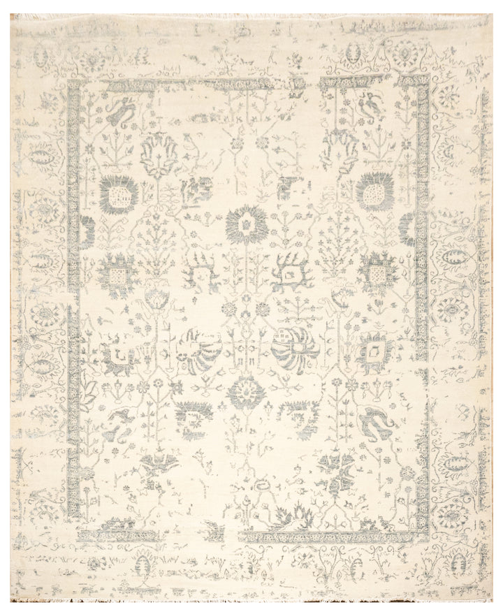 Handknotted Carpet, DIA - 2563 VASE 3, Ivory & Grey