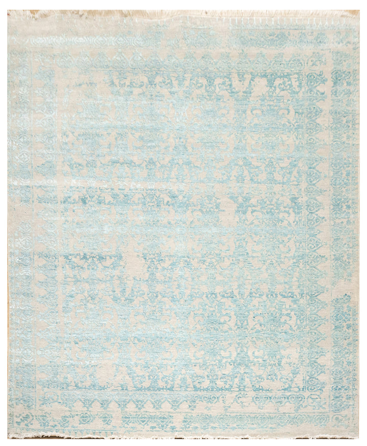 Handknotted Carpet, DIA - 2574 EKT- JK7, Silver & Silk
