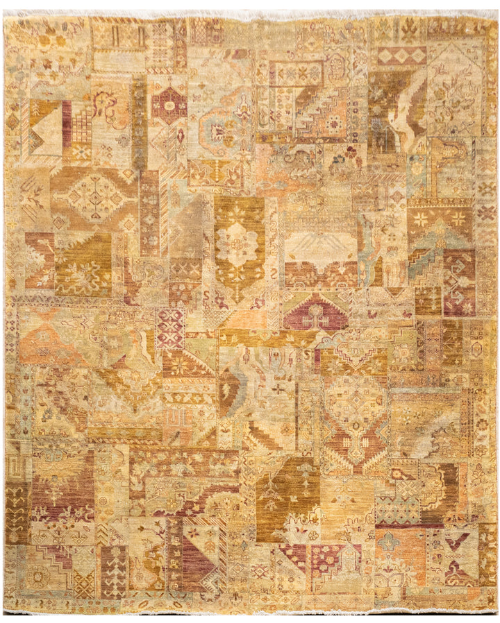 Handknotted Carpet, DIA - 2651 DC-Patch, Gold (Crayola) Mix
