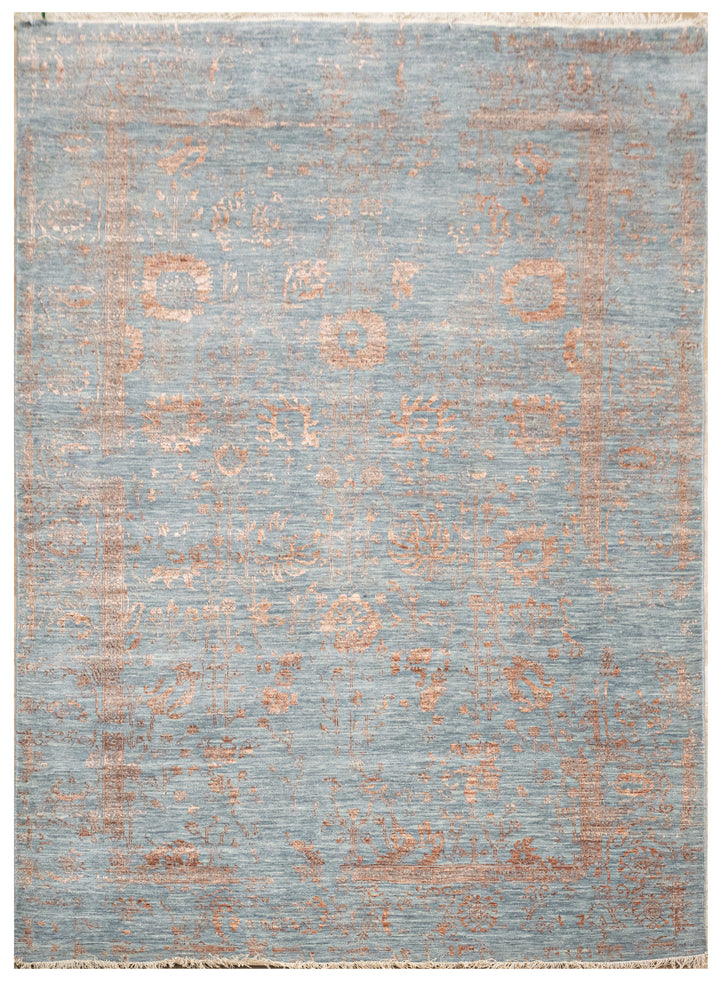 Handknotted Carpet, DIA - 267 VASE 3, Morning Blue & Tumbleweed