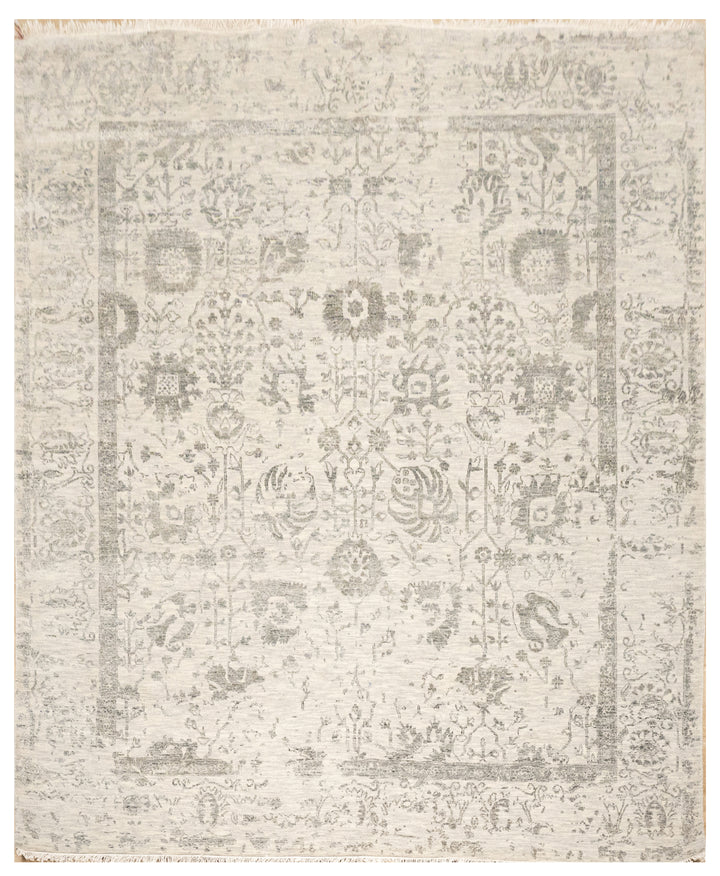Handknotted Carpet, DIA - 2754 VASE 3, Silver & Black