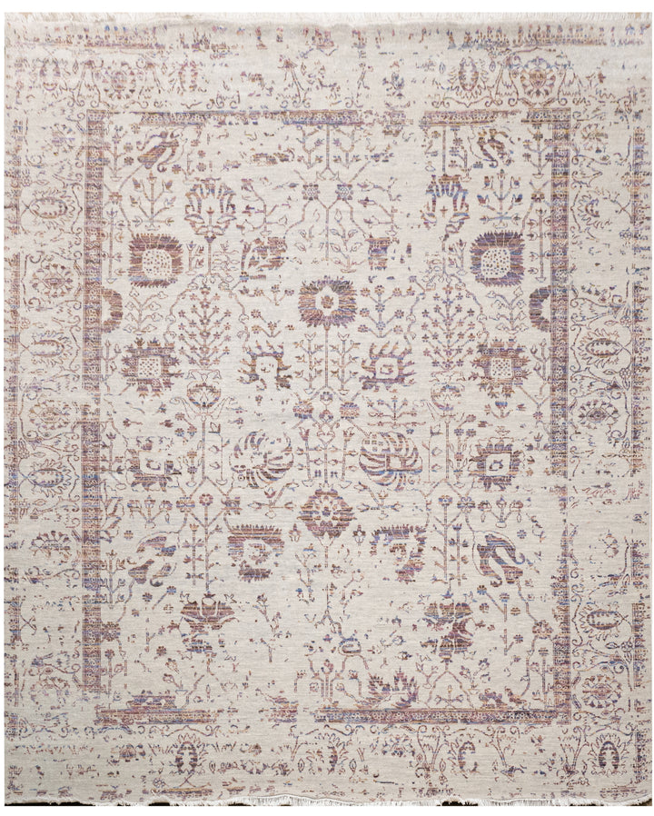 Handknotted Carpet, DIA - 2884 Vase 3, Silver & Black