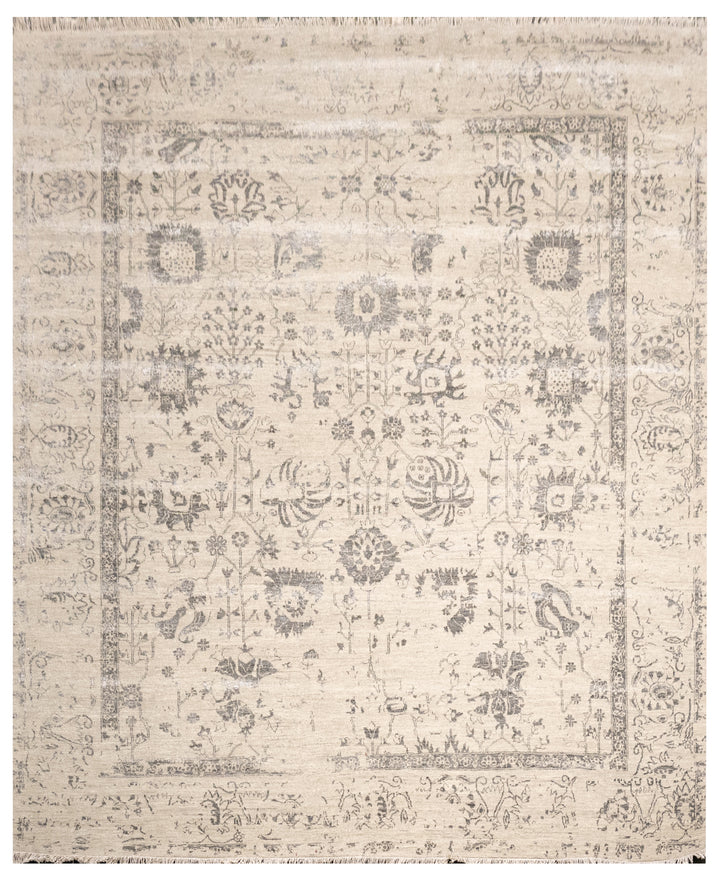 Handknotted Carpet, DIA - 2915 VASE 3, Silver & Black