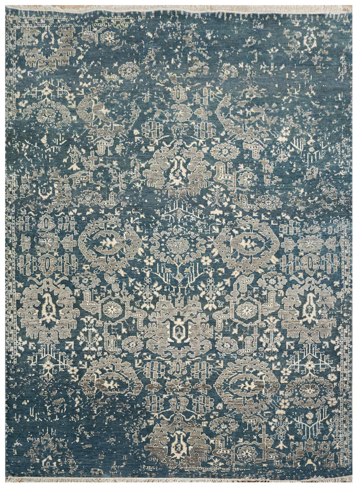 Handknotted Carpet, DIA - 3063 DC MAHAL, Blue & Black