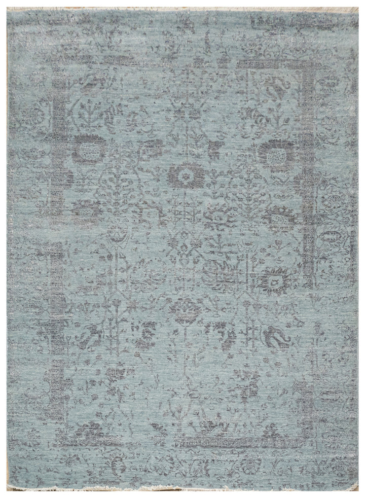 Handknotted Carpet, DIA - 3139 VASE 3, J.Blue & Grey