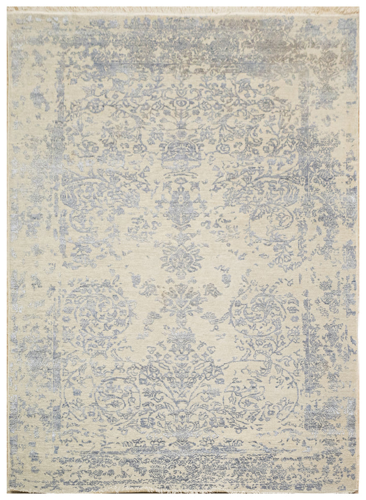 Handknotted Carpet, DIA - 3214 JK ROUND, Bone & Quick Silver