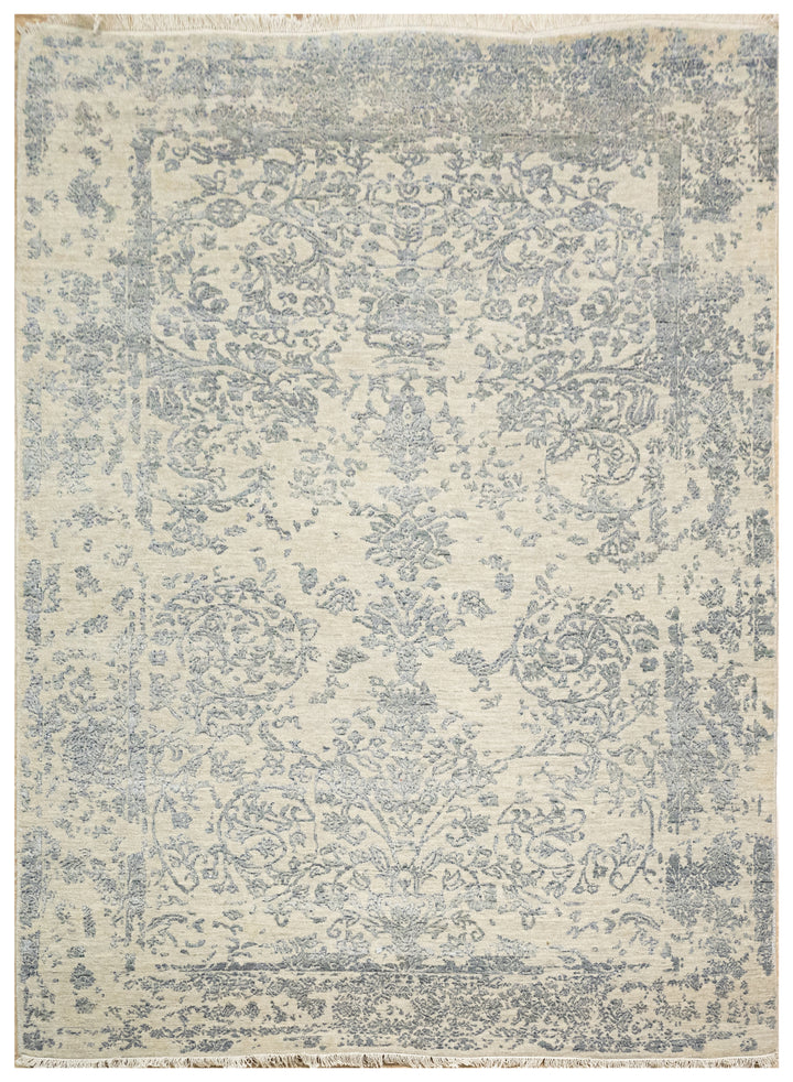 Handknotted Carpet, DIA - 3216 JK ROUND, Bone & Philippine Gray