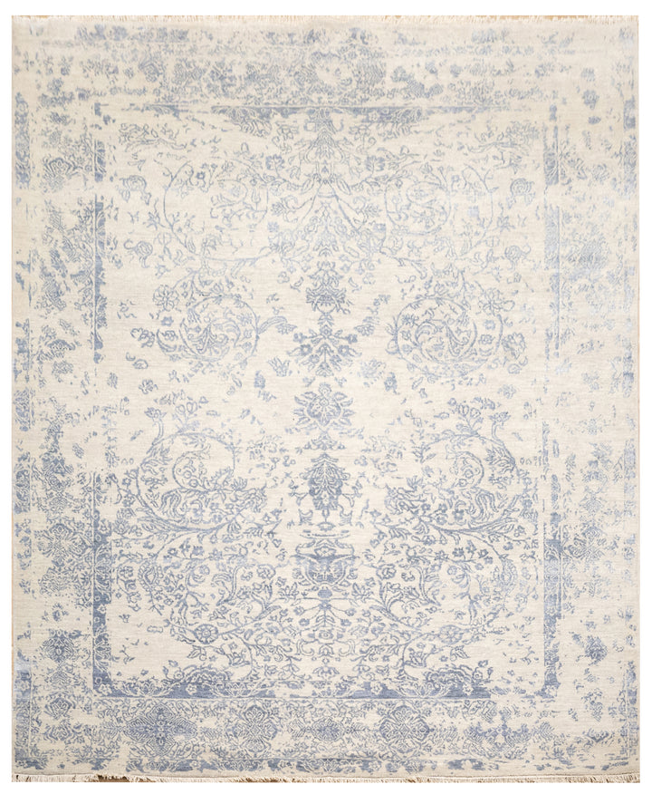 Handknotted Carpet, DIA - 3221 JK ROUND, Silver & Grey