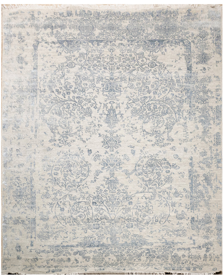 Handknotted Carpet, DIA - 3262 JK- Round, Silver & Grey