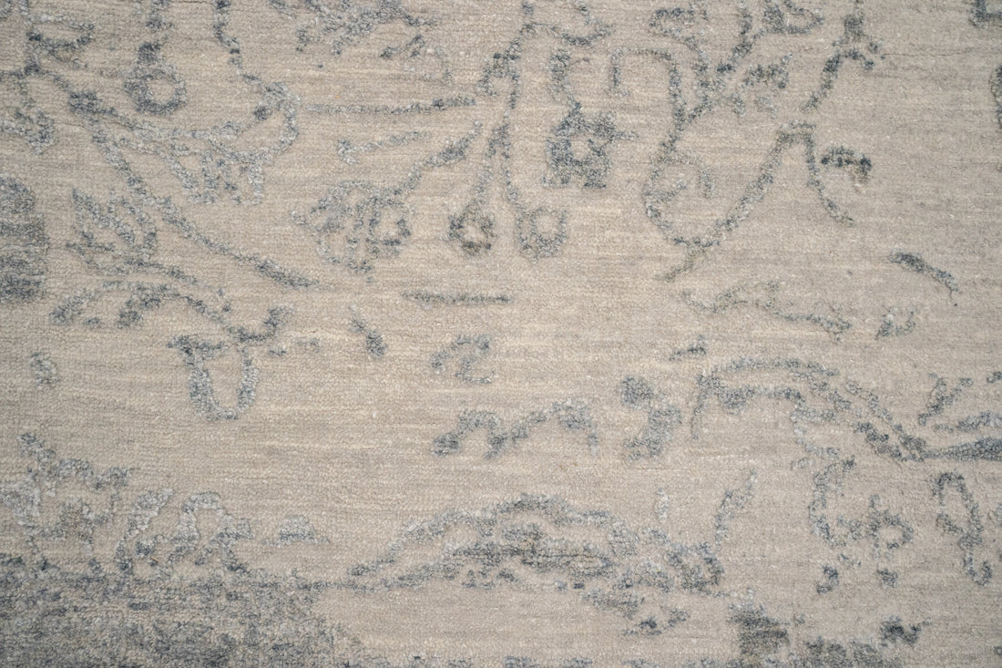 Handknotted Carpet, DIA- 3278 JK ROUND, Silver & Gray