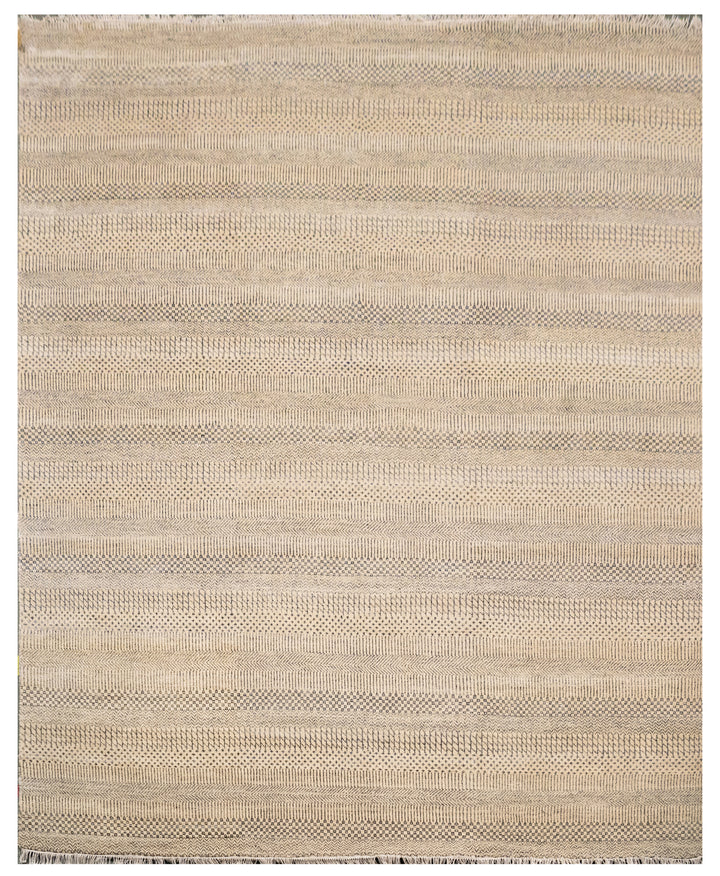 Handknotted Carpet, DIA - 3586 MCN, Ivory & Black