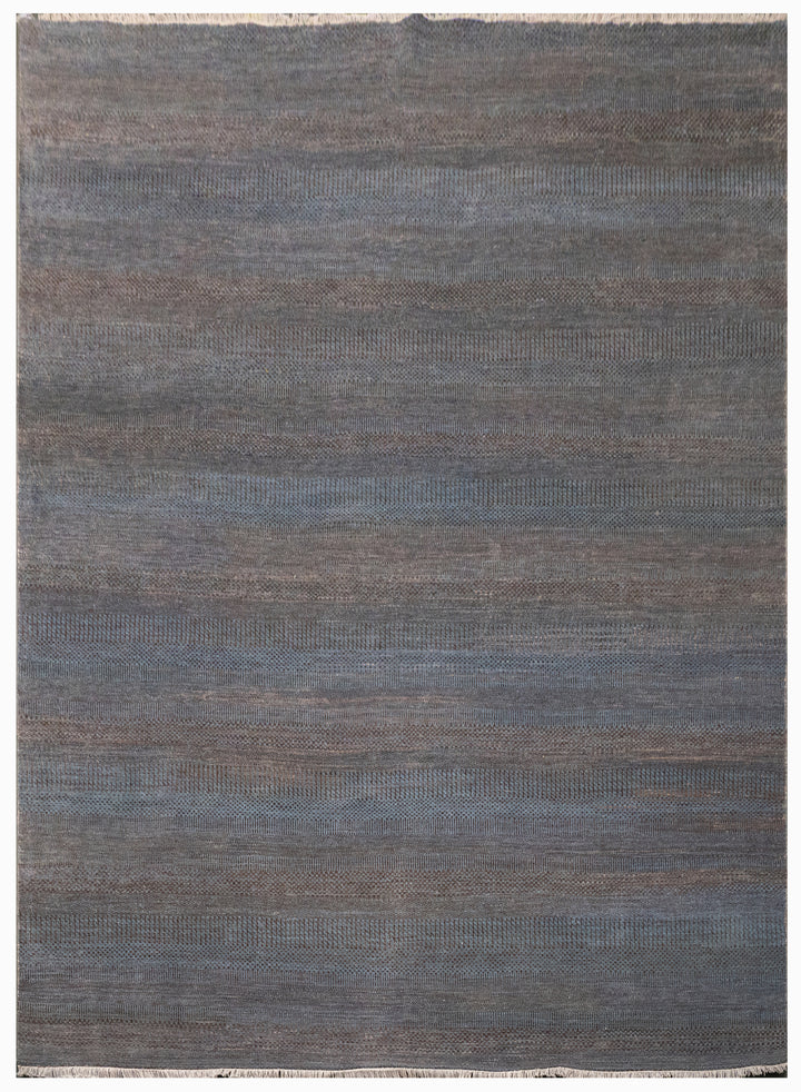 Handknotted Carpet, DIA - 410 MCN, Feldgrau & Dark Puce