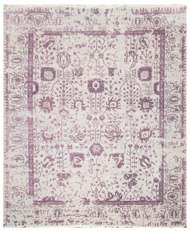Handknotted Carpet, DIA - 4223 VASE 3, Silver & Wine